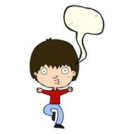 cartoon excited boy with speech bubble N62