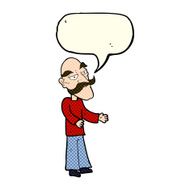 cartoon old man with mustache speech bubble N13