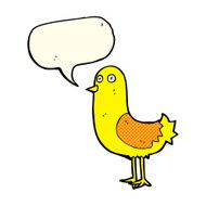 cartoon bird with speech bubble N129