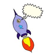 cartoon spaceship with speech bubble N13