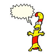 cartoon candy cane with speech bubble N5