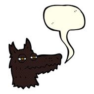 cartoon smug wolf face with speech bubble N2