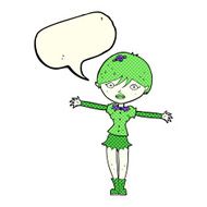 cartoon vampire girl with speech bubble N97