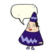 cartoon elf with speech bubble N5