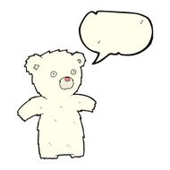 cartoon polar bear with speech bubble N37