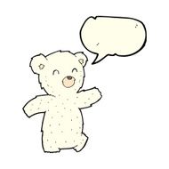 cartoon polar bear with speech bubble N38