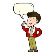 cartoon cool guy snapping fingers with speech bubble N5