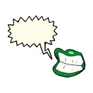 cartoon grinning halloween mouth with speech bubble N3