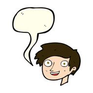 cartoon happy boy face with speech bubble N21
