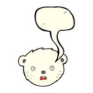 cartoon polar bear face with speech bubble N11