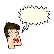 cartoon shocked man with speech bubble N49