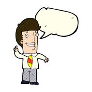 cartoon office man with idea speech bubble N3