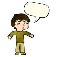 cartoon annoyed boy with speech bubble N17