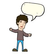 cartoon worried man with speech bubble N44