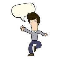 cartoon rushing man with speech bubble N5