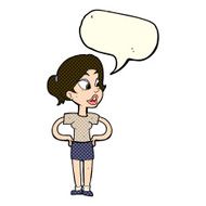 cartoon woman with hands on hips speech bubble N92