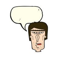 cartoon angry face with speech bubble N13