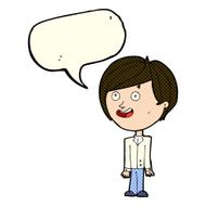 cartoon happy surprised boy with speech bubble N5