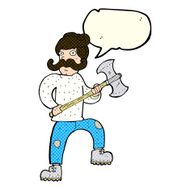cartoon man with axe speech bubble N5