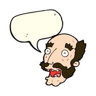 cartoon shocked old man with speech bubble N11