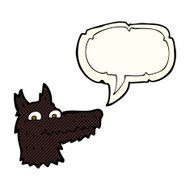 cartoon wolf head with speech bubble N12
