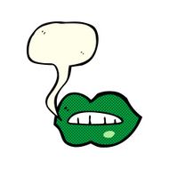 cartoon halloween lips with speech bubble N4