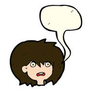 cartoon shocked expression with speech bubble N10
