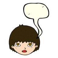 cartoon girl staring with speech bubble N5