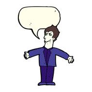 cartoon vampire man with open arms speech bubble N5