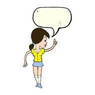 cartoon girl with idea speech bubble N9