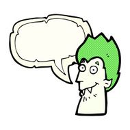 cartoon vampire head with speech bubble N17