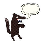 cartoon big bad wolf with speech bubble N2