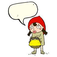 little red riding hood cartoon with speech bubble N5