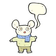 cartoon mouse in clothes with speech bubble N5