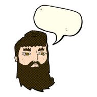 cartoon bearded man with speech bubble N21