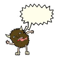 funny cartoon monster with speech bubble N15