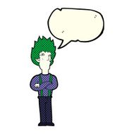 cartoon vampire man with speech bubble N51