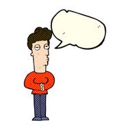 cartoon arrogant man with speech bubble N5