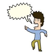 cartoon terrified man with speech bubble N91