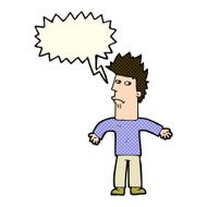 cartoon confused man with speech bubble N16
