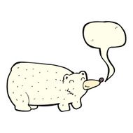 funny cartoon polar bear with speech bubble N13