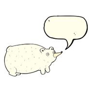 funny cartoon bear with speech bubble N15