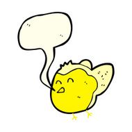 cartoon bird with speech bubble N130