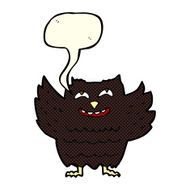 cartoon happy owl with speech bubble N5