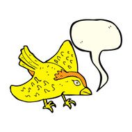 cartoon garden bird with speech bubble N17