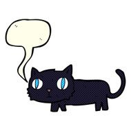 cartoon black cat with speech bubble N15