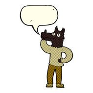 cartoon werewolf with idea speech bubble N3