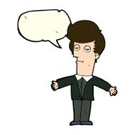 cartoon bored man with speech bubble N18