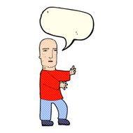 cartoon tough man with speech bubble N9
