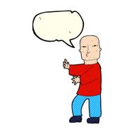 cartoon tough man with speech bubble N10